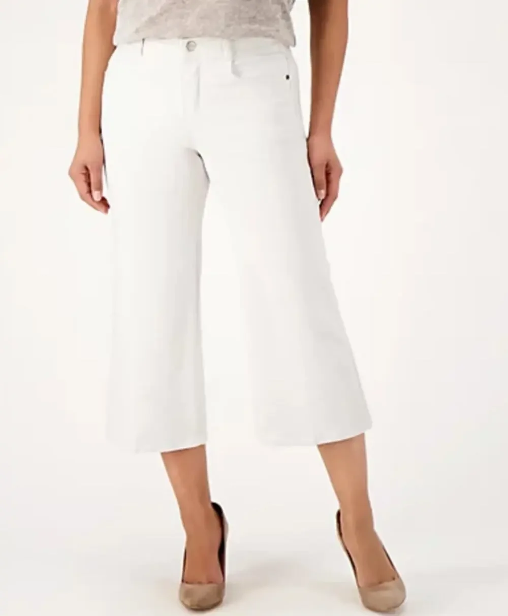 NYDJ Cool Embrace Wide Leg Denim Crop Jeans Optic White Womens Plus Size 14 New